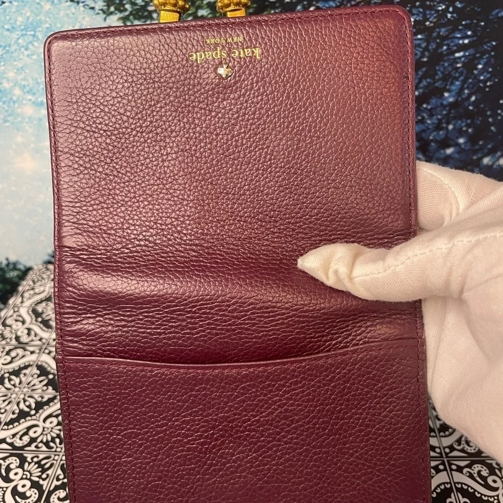 Kate Spade Cobble Hill Plum Leather Wallet NWT